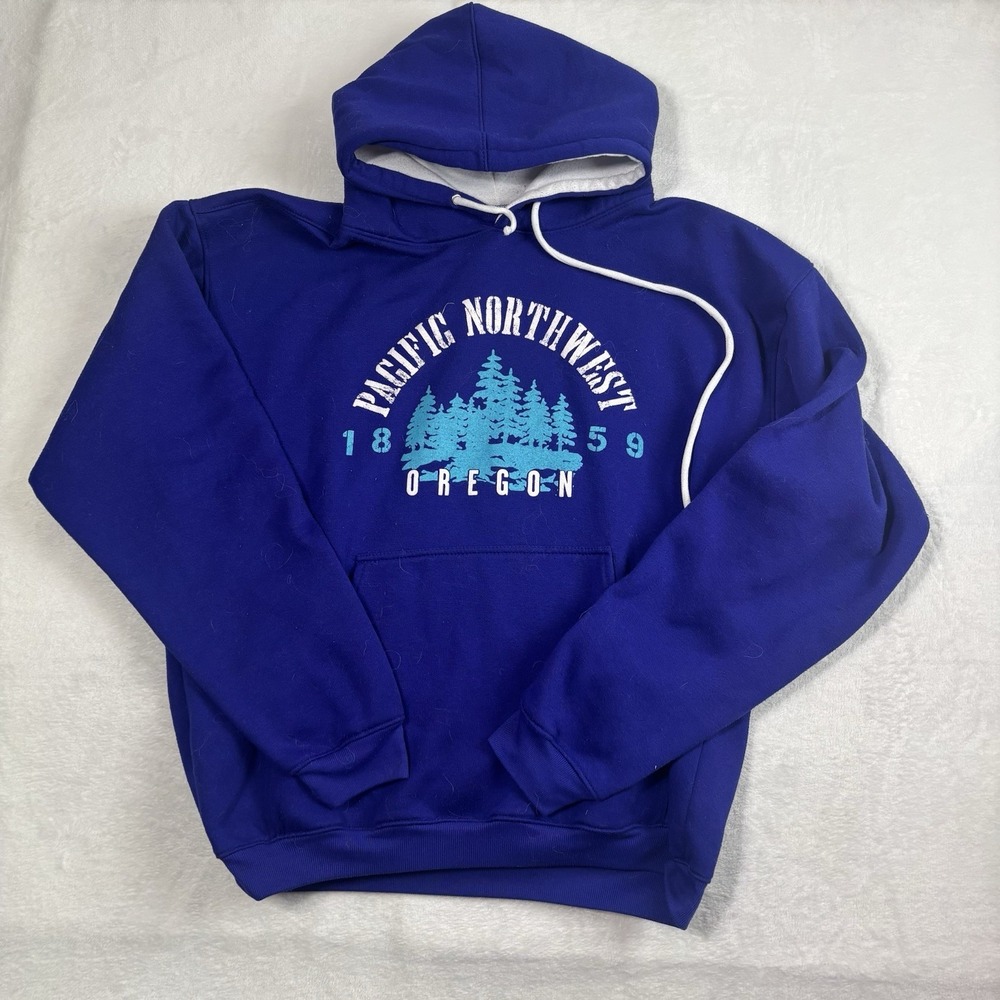VTG Tipsy Pacific Northwest Oregon Purple Pullover LS Fleece Hoodie Men's XL